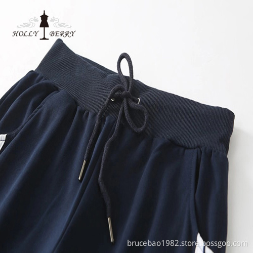 Loose Flat Streaked Sports Pants Women Slacks
